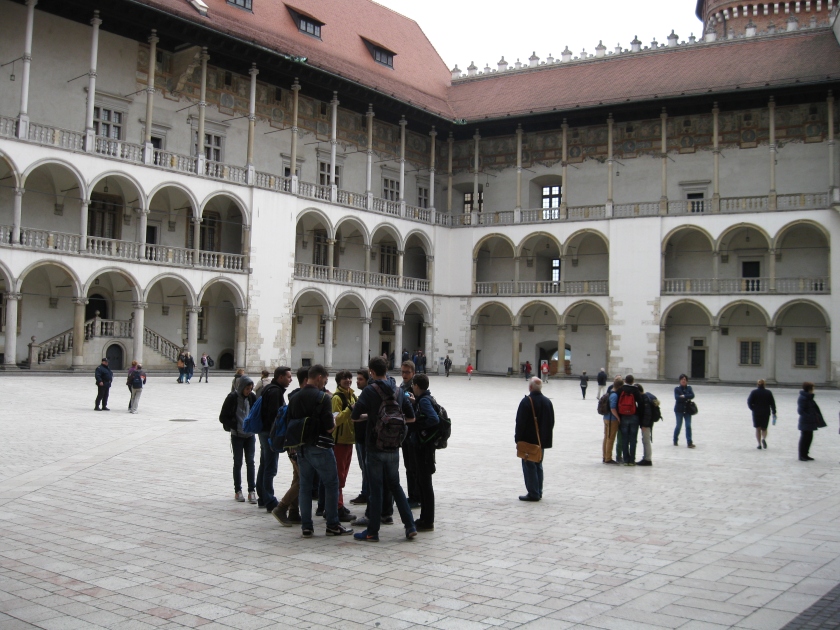 Tour groups huddled in masses before heading inside the castle.