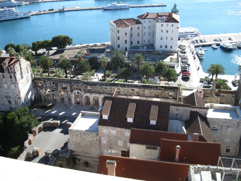 View from the belltower with the south palace wall in the center.